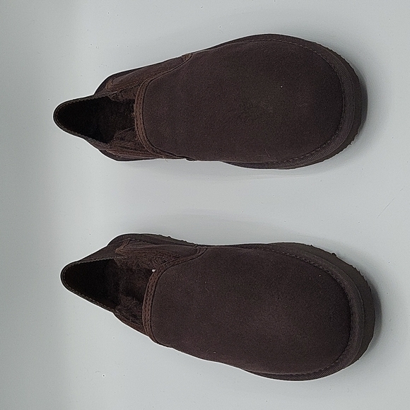 New Aussie Merino Chocolate Byron Suede Slippers 8 - Picture 4 of 8